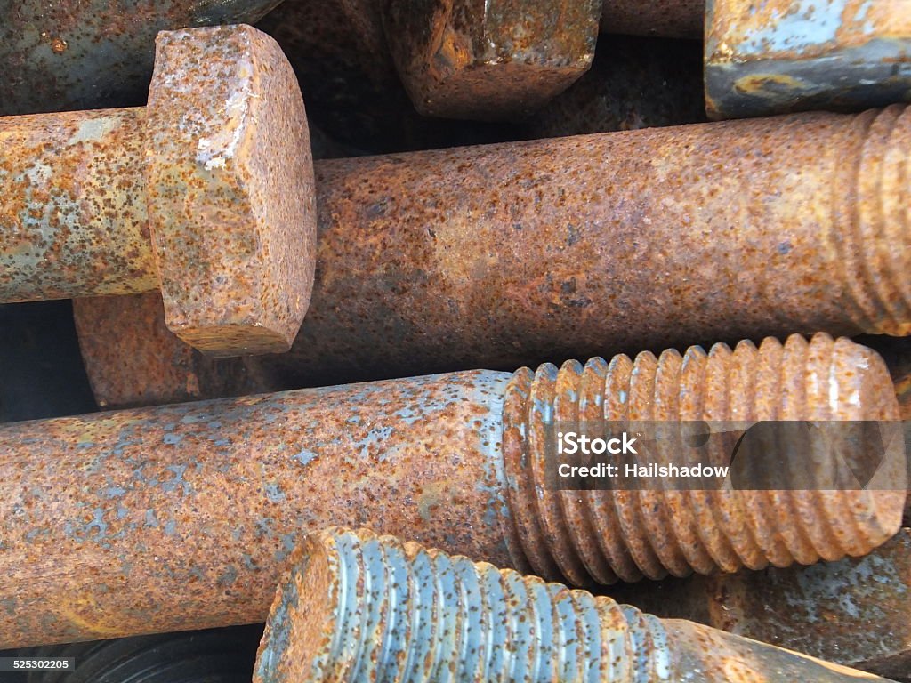 Rusty construction bolts Close-up of large rusty bolts. Bolt - Fastener Stock Photo