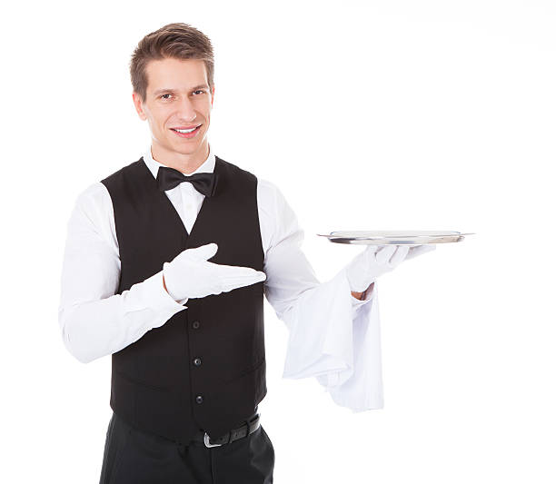 istock Waiter With Cloche Lid Cover 525303051