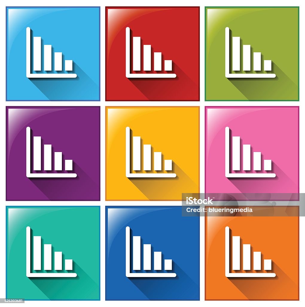 Buttons With Line Graphs Stock Illustration - Download Image Now ...