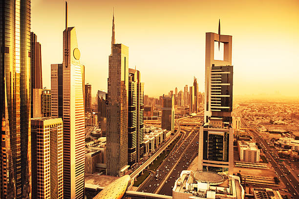 istock City lights of Dubai downtown 525316437