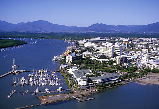 Cairns Aerial view of Cairns North Queensland.  australia cairns photos stock pictures, royalty-free photos & images