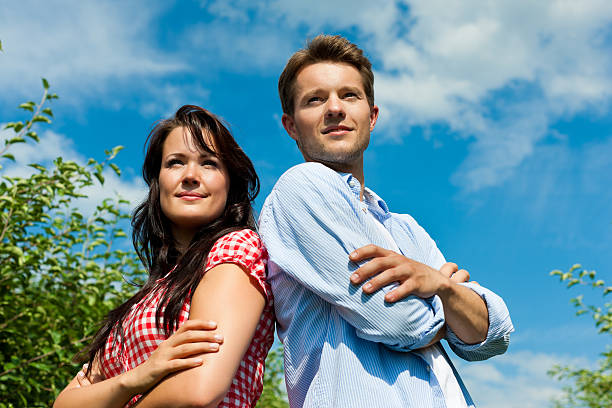 istock Couple in fruit orchard after summer 525318651