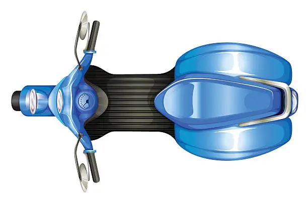 Vector illustration of Blue scooter