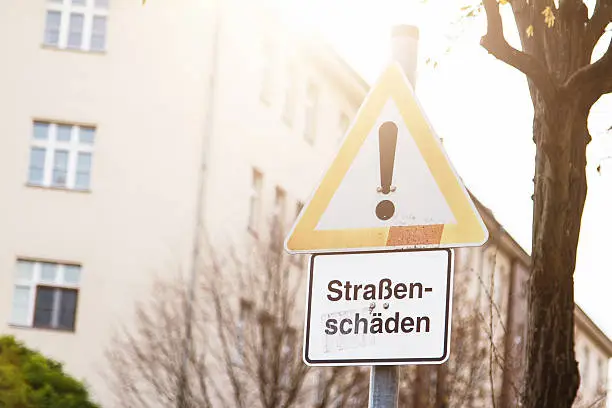 Photo of Sign - Strassenschäden - in Germany