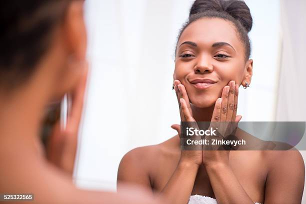 Beautiful Dark Skinned Girl In White Towel Stock Photo - Download Image Now - Adult, Affectionate, Beautiful People