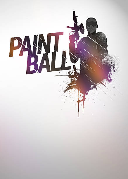 Paintball or airsoft background Abstract paintball or airsoft game invitation advert background with empty space paintballing stock pictures, royalty-free photos & images