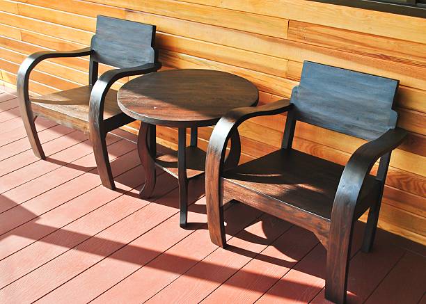 istock wood chairs on front porch in lighting morning 525327945