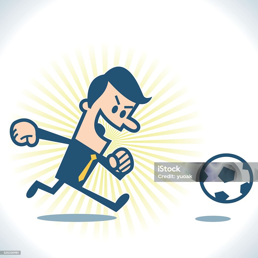 Man playing soccer Man playing soccer. Human Face stock vector