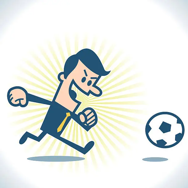 Vector illustration of Man playing soccer
