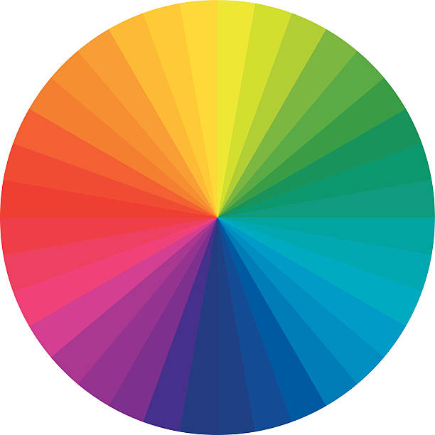 ilustraciones, imágenes clip art, dibujos animados e iconos de stock de rueda de colores básicos - color wheel colors color image color swatch