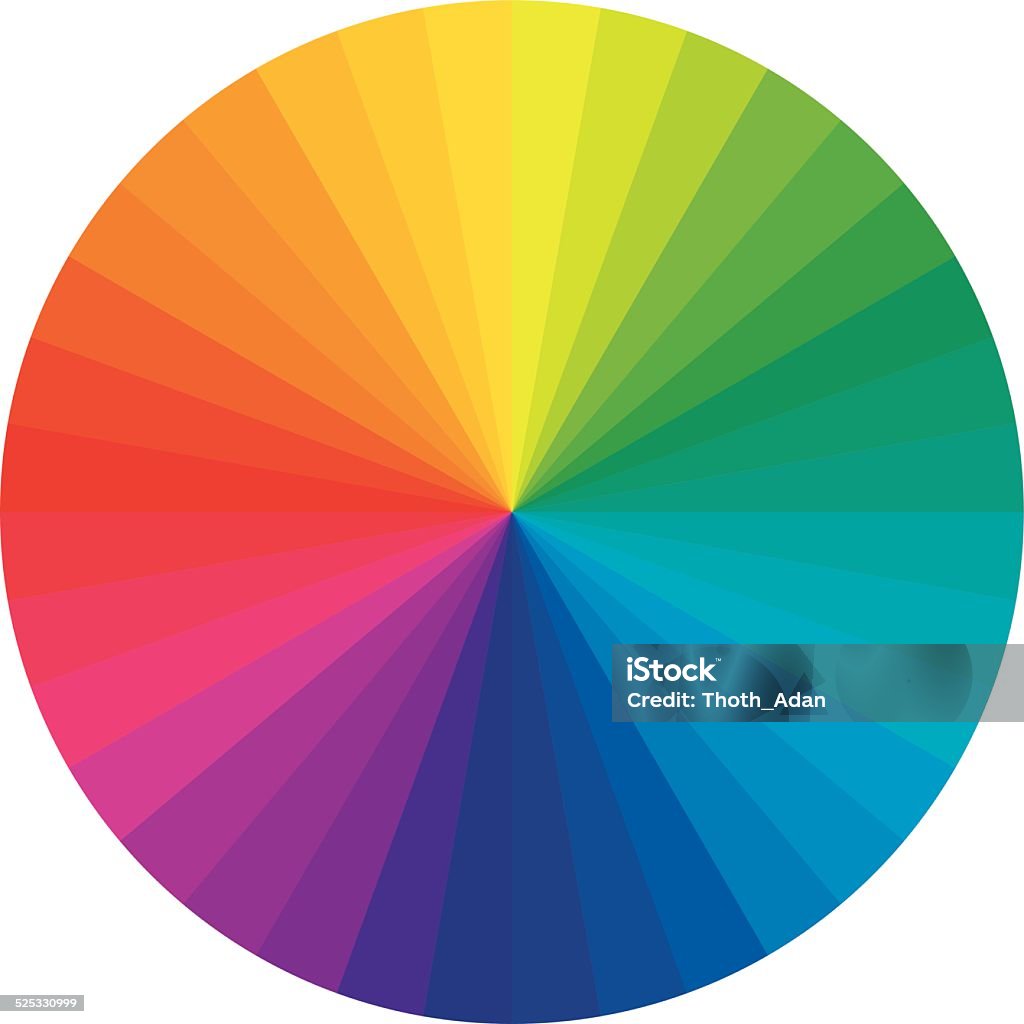 Basic color wheel Vector illustration of a color wheel/circle with 36 hues (rainbow colors) on a white background. Color Wheel stock vector