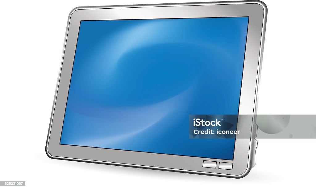 Tablet Pc illustration on white background A classy tablet PC illustration. Ideal for your presentation website and for print purposes. Hires JPEG (5000 x 3429 pixels) and EPS10 file included.  Black Color stock vector