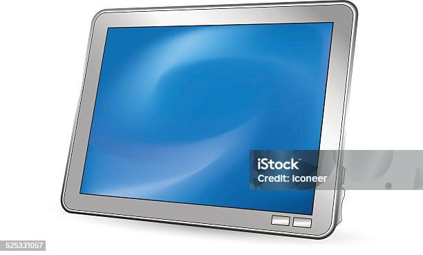 Tablet Pc Illustration On White Background Stock Illustration - Download Image Now - Black Color, Blue, Business