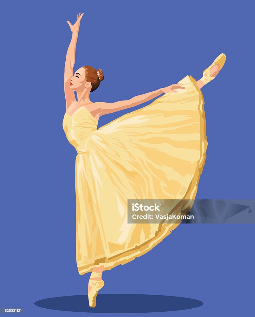 Bailarín de Ballet sobre fondo azul real - arte vectorial de Actividades recreativas libre de derechos