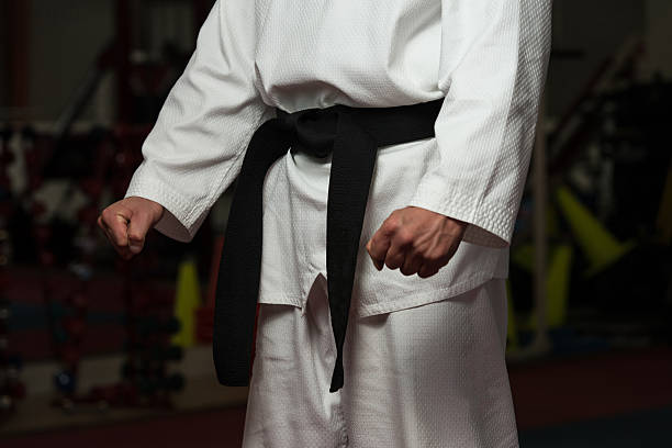 istock Man In A White Kimono And Belt 525333417