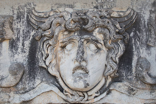 istock Ancient portrait stone in Apollo Temple, Didyma, Turkey, 2014 525339371
