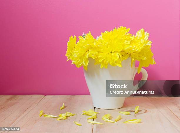 Yellow Flowers In Cup Stock Photo - Download Image Now - Bouquet, Bunch of Flowers, Coffee Cup
