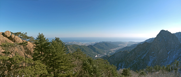 Coast view panorama from the mountain top