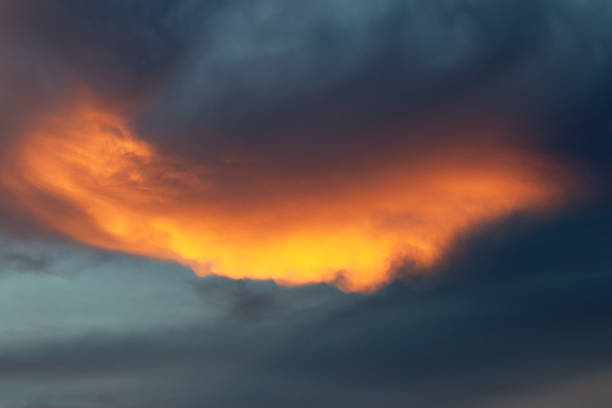 istock Bright orange and yellow colors sunset sky 525340699