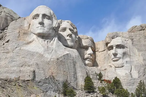 Photo of Mount Rushmore Close Up In Springtime