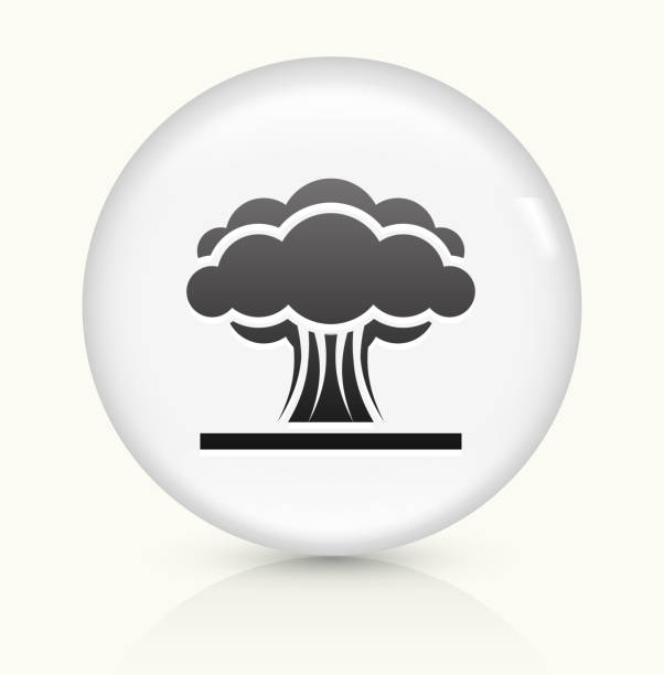 核爆発白くて丸いベクトルボタンのアイコン - mushroom cloud hydrogen bomb atomic bomb testing bomb点のイラスト素材／クリップアート素材／マンガ素材／アイコン素材
