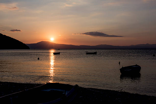 istock The sunset in the Greek Bay 525341806