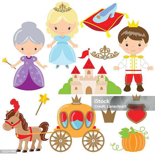 Cinderella Vector Illustration Stock Illustration - Download Image Now - Cinderella, Cartoon, Princess