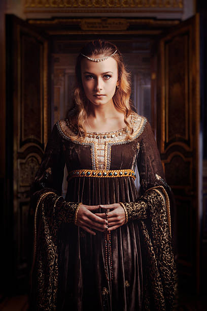 Beautiful woman Portrait of a beautiful woman. Medieval style. queen royal person stock pictures, royalty-free photos & images