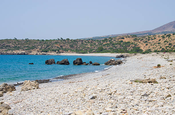 istock Stony beach on Crete island, Greece 525342796