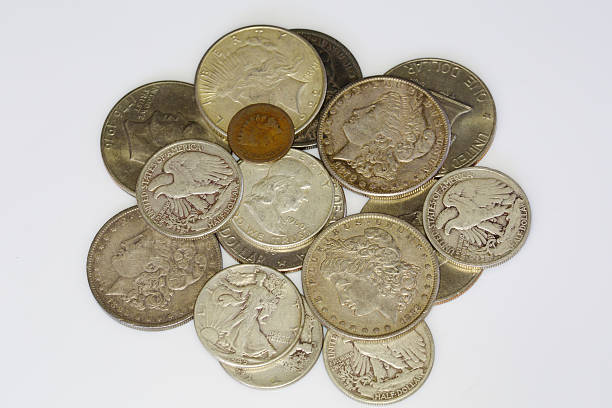 istock Antique coins - united states currency 525343612