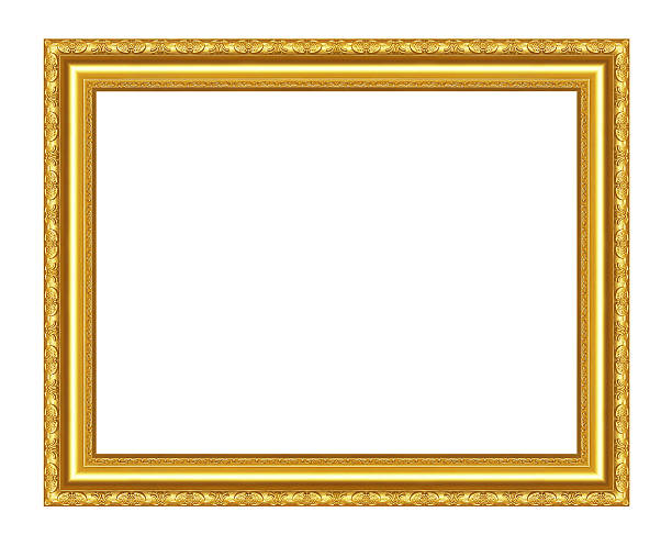 istock Picture frame carved wood frame Isolated on white background. 525344273