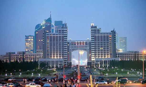 Astana. View of the city at night