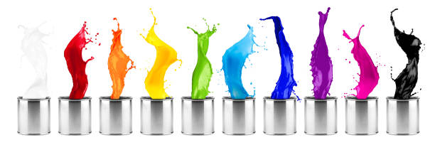 colorful rainbow color dose splash  row