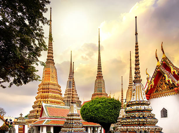 istock Classical Thai architecture in Wat Pho temple,Bangkok, Thailand. 525349040