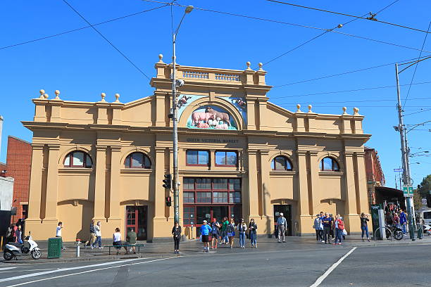 Melbourne Australia - April 24, 2016: People visit Queen Victoria Market in Melbourne Australia.