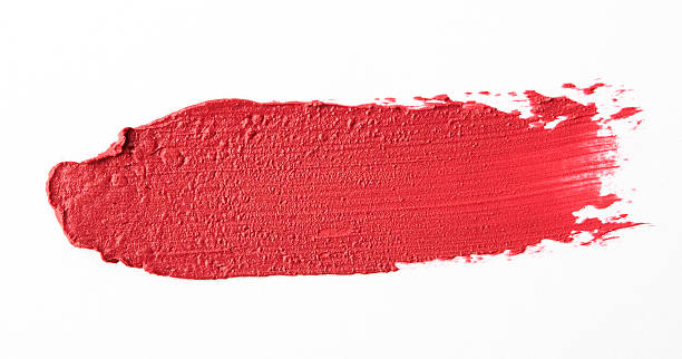 istock Red color lipstick stroke on background 525350308