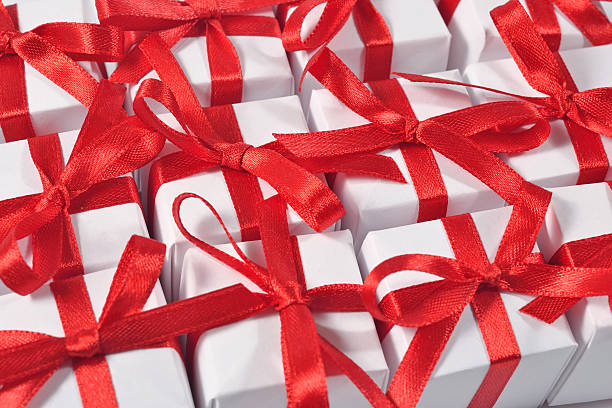 istock Top view of gifts 525351073