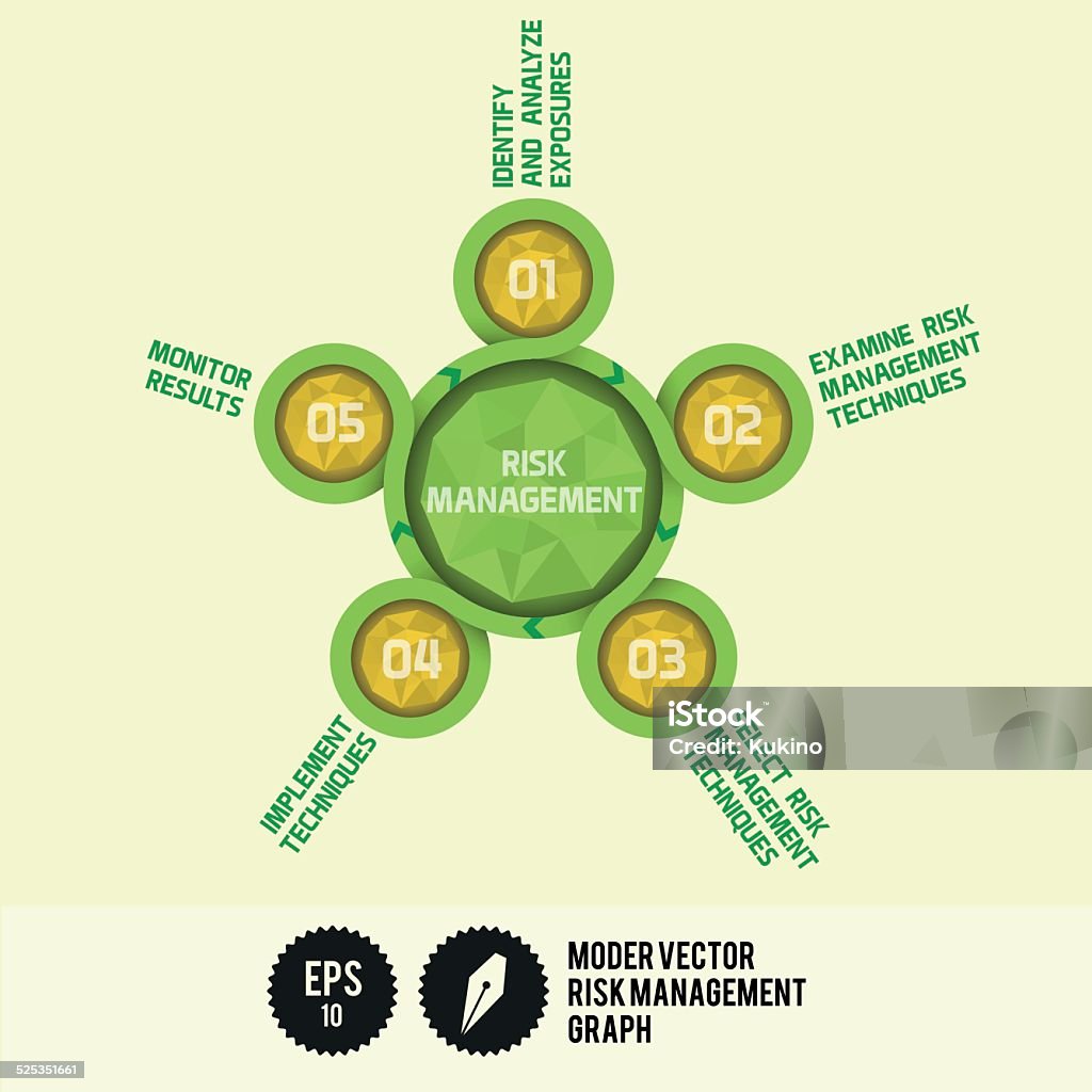 Modern Vector Risk Management Graph With Gems Stock Illustration