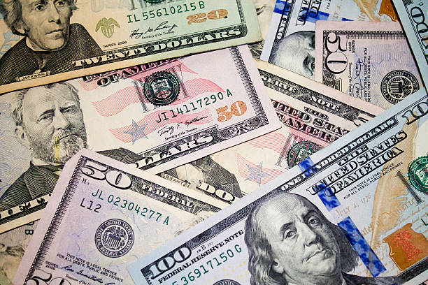istock Assorted US Paper Currency Twenties Fifties and Hundreds 525351788