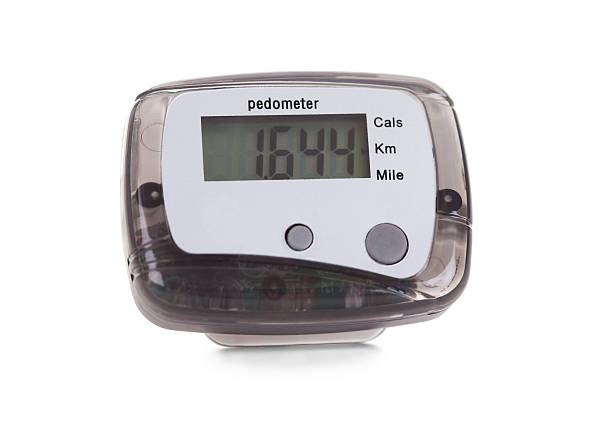 Close-up Of Digital Pedometer Close-up Of Digital Pedometer Isolated On White Background pedometer photos stock pictures, royalty-free photos & images