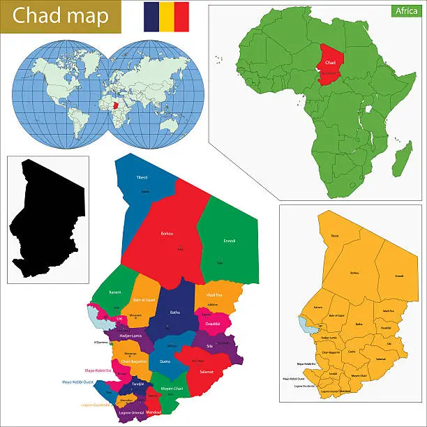 Vector illustration of Chad map