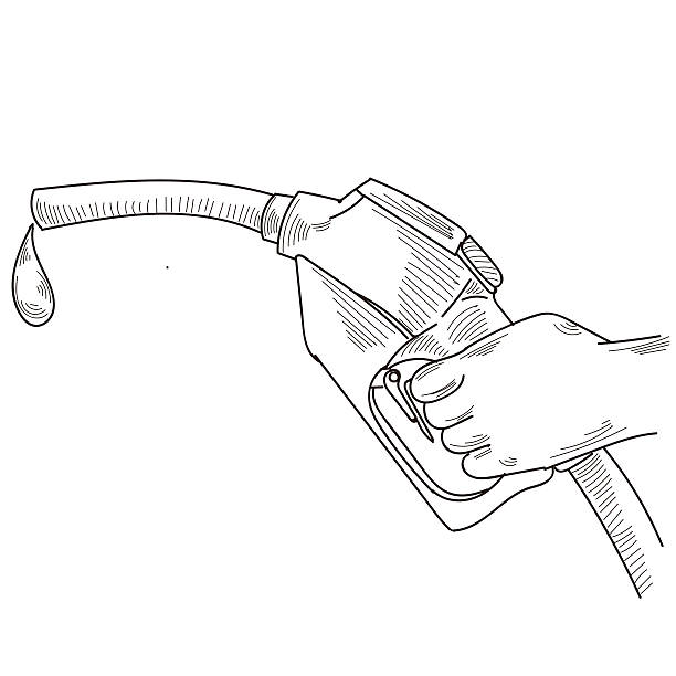 gasoline Hand painted vector design elements, the file format for EPS10.0 fully editable. gas pump hand stock illustrations