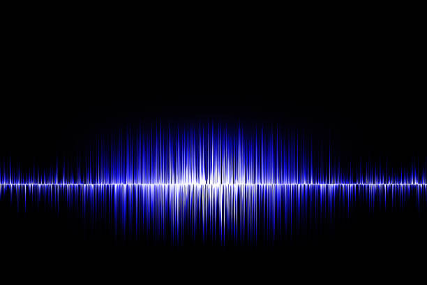 istock Sound waves background abstract background  on black  background . 525354138