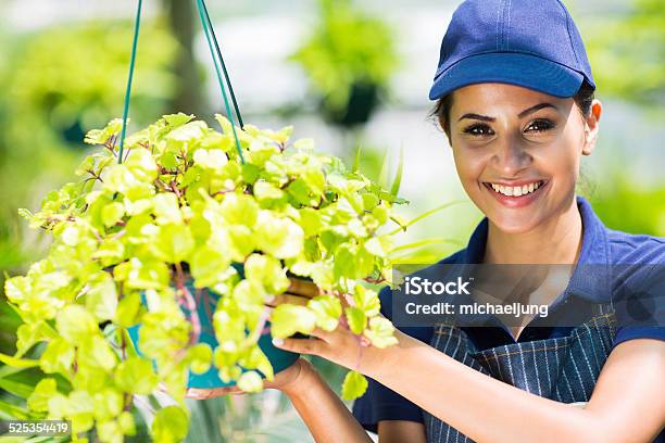 Happy Female Florist Stock Photo - Download Image Now - Adult, Adults Only, Apron