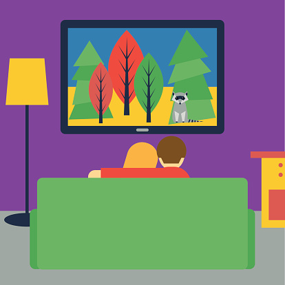 Ilustración de Ilustración En Un Estilo Plano Con Una Pareja Viendo La Televisión y más Vectores Libres de Derechos de Abrazar - iStock Ilustración de Ilustración En Un Estilo Plano Con Una Pareja Viendo La Televisión y más Vectores Libres de Derechos de Abrazar - iStock