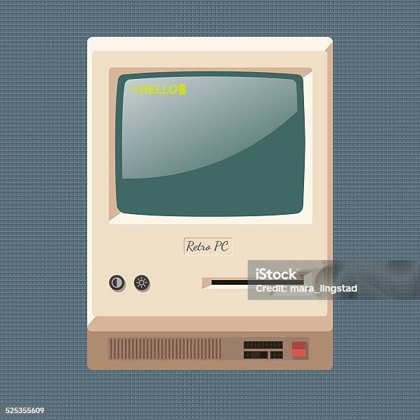 Vector Vintage Computer Vector Vintage Personal Computer Stock Illustration - Download Image ...