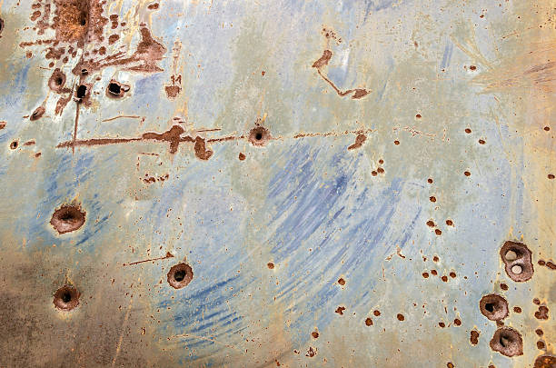 Bullet Holes and Rust stock photo