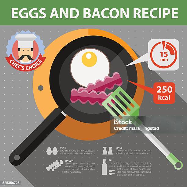 Vector Flat Recipe Infographic Stock Illustration - Download Image Now - Book, Breakfast, Cafe