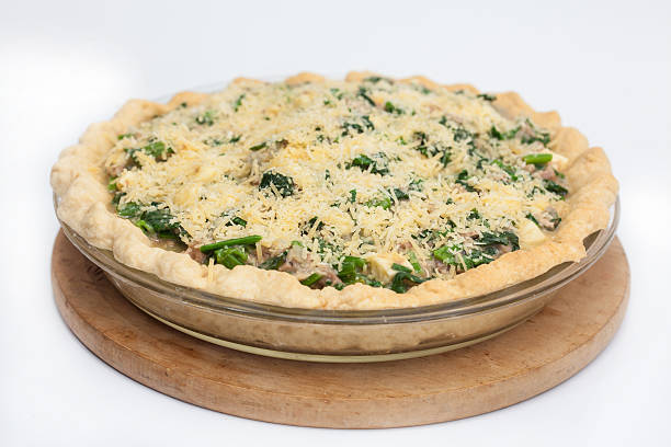 istock Spinach and tuna quiche lorraine ready to be baked 525357694