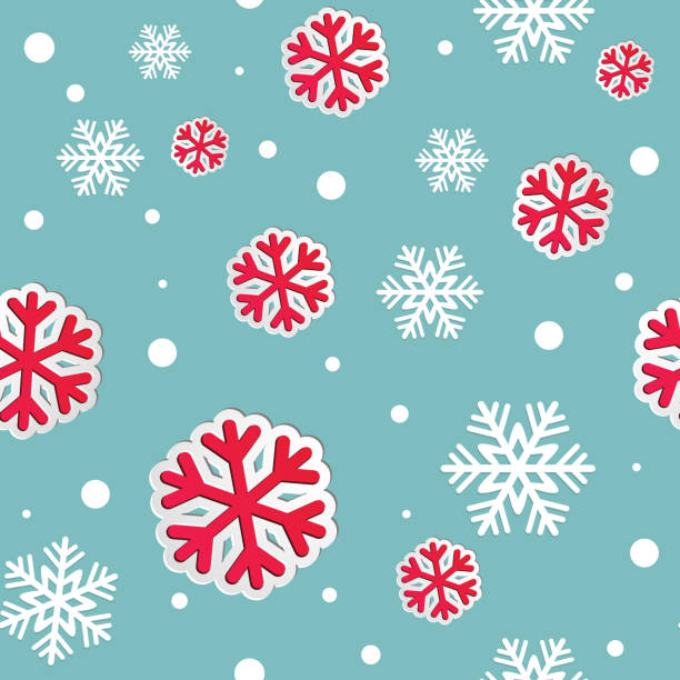 абстрактный рождество бесшовный фон из снежинок - christmas backgrounds christmas card part of stock illustrations